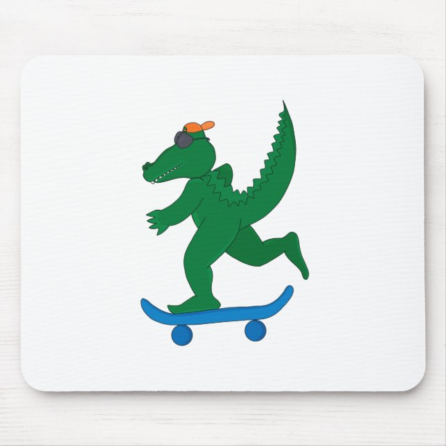 Skater Crocodile Mouse Pad (Front)