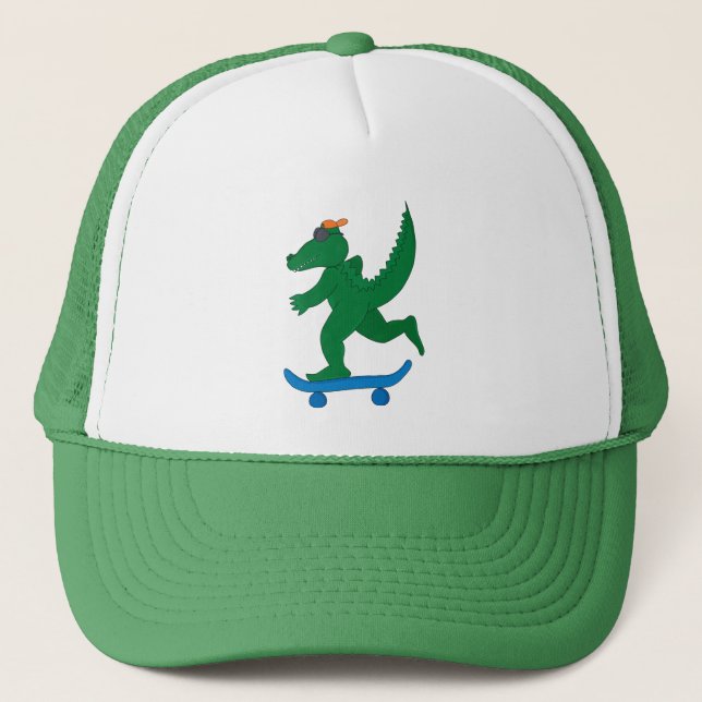 Skater Crocodile Trucker Hat (Front)