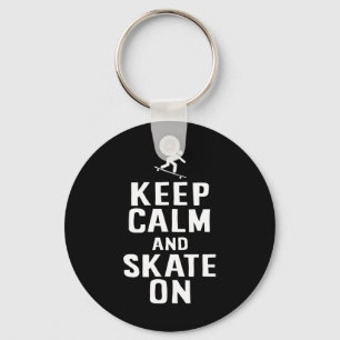 Skater Design Keep Calm And Skate On Keychain