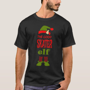 SKATER Elf Good Christmas Matching Pajama Party T-Shirt