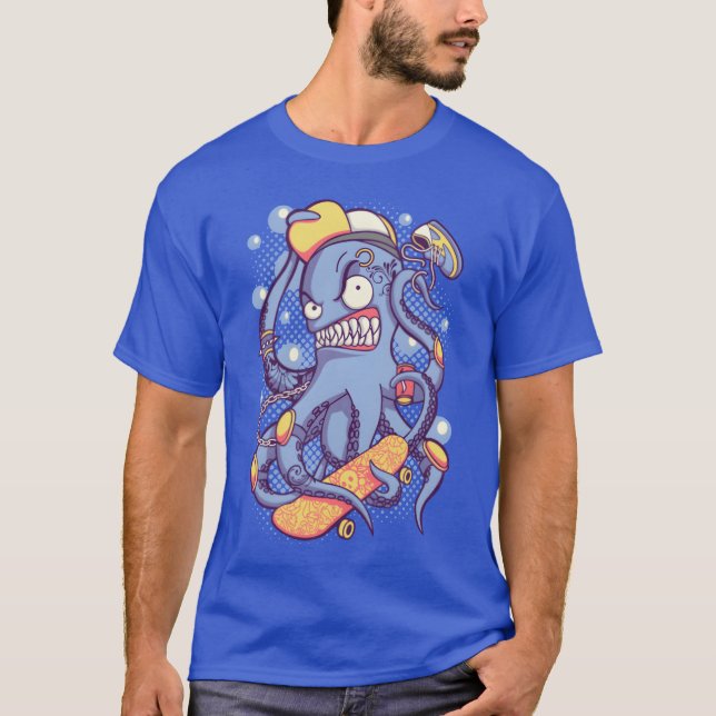 skater evil octopus monster fangs family T-Shirt (Front)