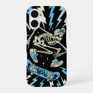 Skater from Hell – Halloween Skeleton Skateboard iPhone 16 Case