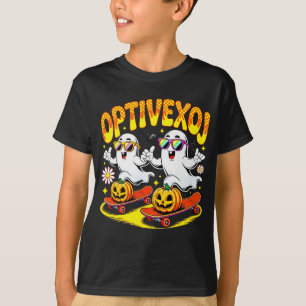Skater Ghosts Halloween Duo   Groovy Retro T-Shirt