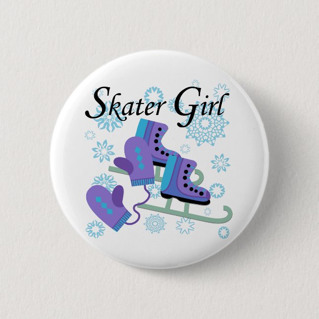 Skater Girl 2 Inch Round Button (Front)