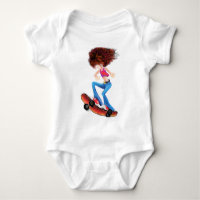 Skater Girl Baby Bodysuit
