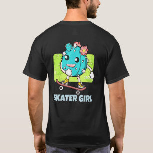 Skater Girl Cactus on Skateboard Skateboarding Wom T-Shirt