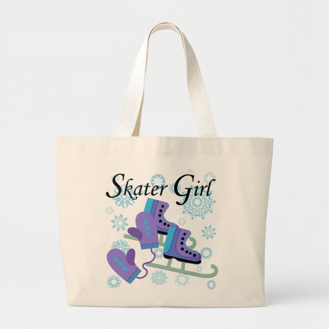 Skater Girl Large Tote Bag (Front)