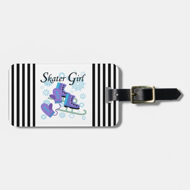 Skater Girl Luggage Tag (Front Horizontal)