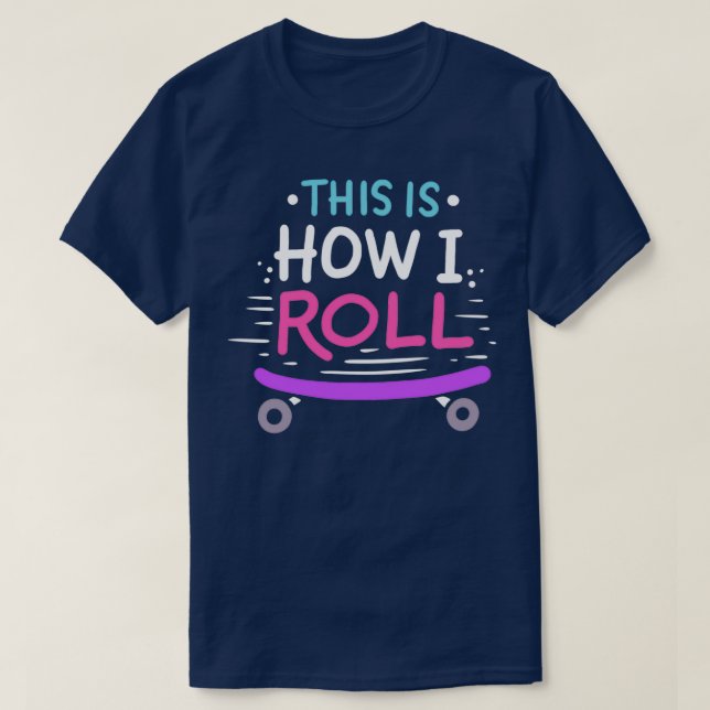 Skater Girl Skateboard Longboard Skateboarding Gif T-Shirt (Design Front)