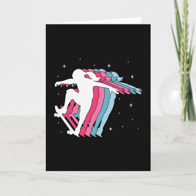 Skater Girl Skateboarder Skateboarding Girls Gift  Card (Front)