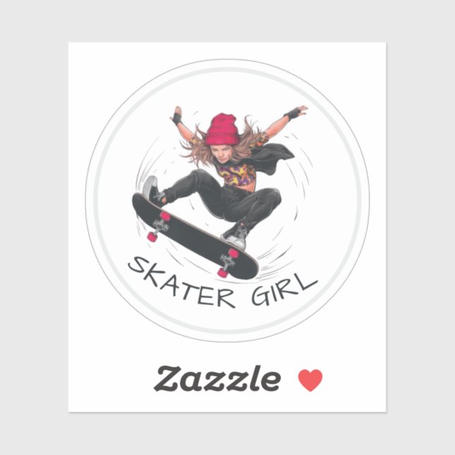 Skater Girl Skateboarding  (Sheet)