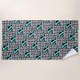 Skater Girl Supergirl Hearts S-Shield Beach Towel