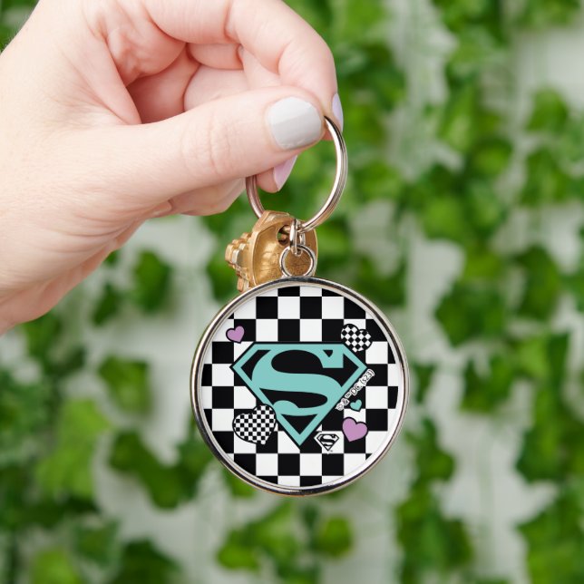 Skater Girl Supergirl Hearts S-Shield Keychain (Hand)