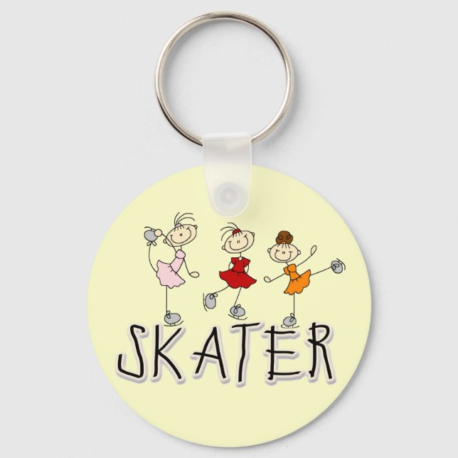 Skater Girl T-shirts and Gifts Keychain (Front)