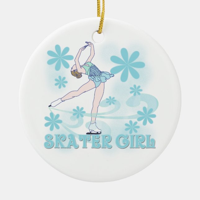 Skater Girl Tshirts and Gifts Ceramic Ornament (Front)