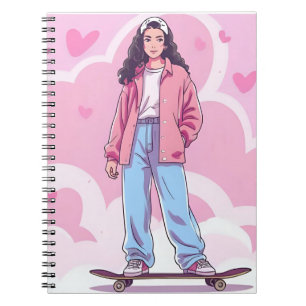 Skater Girl Vibes – Pastel Aesthetic Collage Notebook