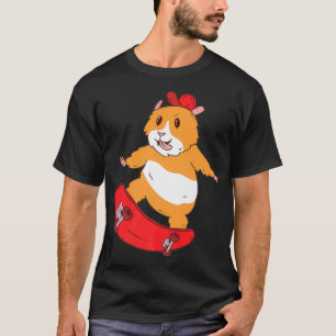 Skater Hamster Funny Skateboarder Skating Cool Gui T-Shirt