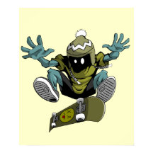 Skater kickflip poster