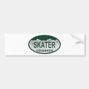Skater license oval bumper sticker