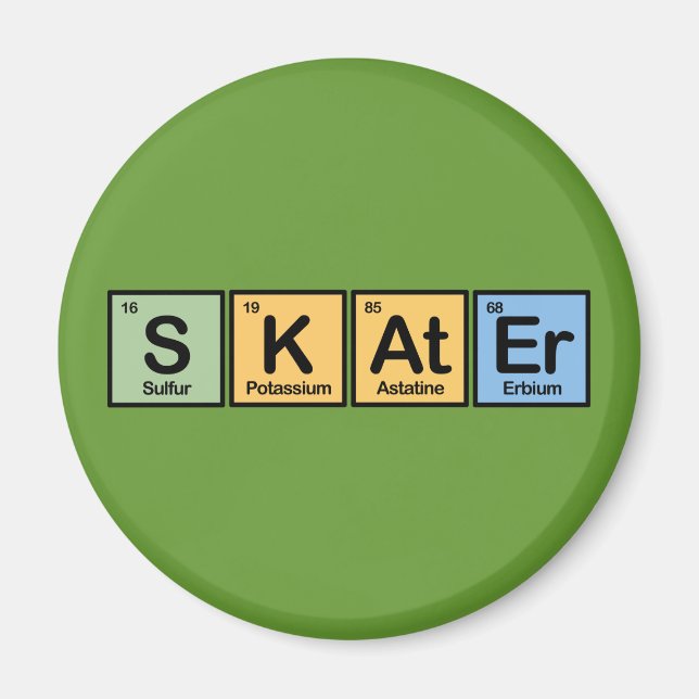 Skater made of Elements Magnet (Front)