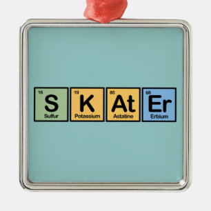 Skater made of Elements Metal Ornament