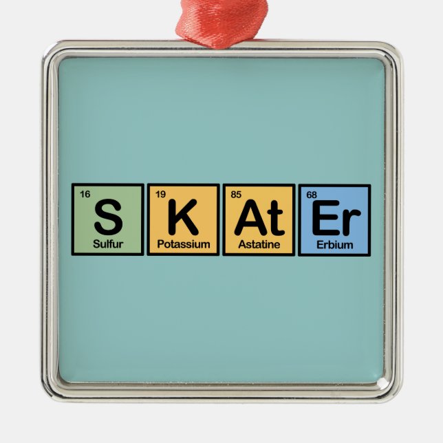 Skater made of Elements Metal Ornament (Front)
