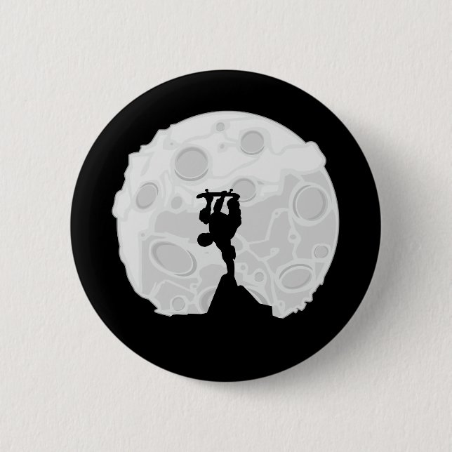 Skater Moon 2 Inch Round Button (Front)