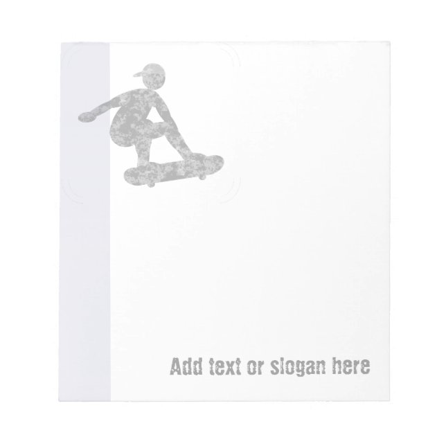 Skater on Skateboard Logo and Slogan Notepad (Front)