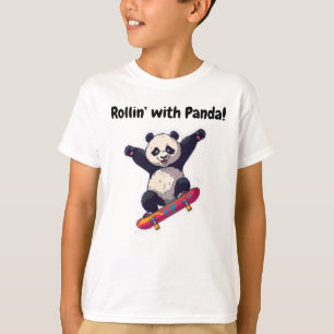 Skater Panda Kids T-Shirt – Cartoon Tee 