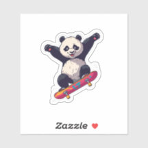 Skater Panda Sticker – Cartoon Decal