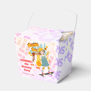 Skater Park Fun Girl Birthday Party Favor Box