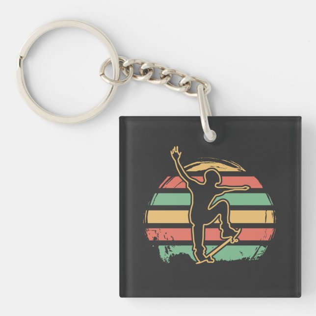 Skater Retro Keychain (Front)