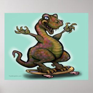 Skater Saurus Rex Poster