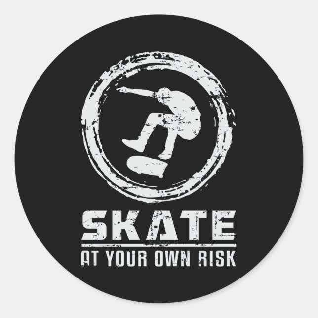 Skater Skate Skateboard Skateboarding Gift Idea Classic Round Sticker (Front)