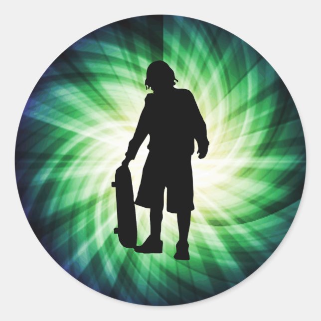 Skater; Skateboard Classic Round Sticker (Front)