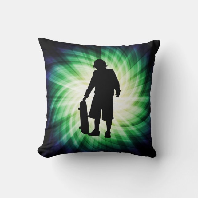 Skater; Skateboard Throw Pillow (Front)