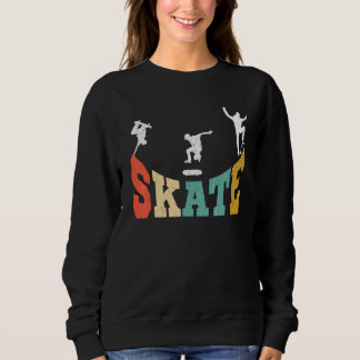 Skater Skateboarder Retro Skateboard For Boys Sweatshirt