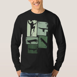 Skater Skateboarder Retro Skateboard for Kids Boys T-Shirt