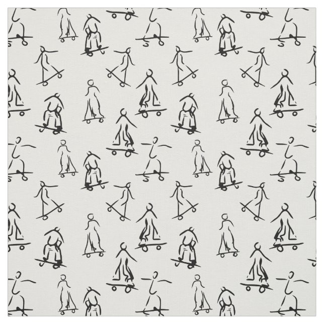Skater sketch pattern fabric (Swatch)