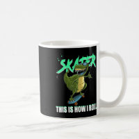 Skater T-rex Dinosaur This Is How I Roll Skateboar