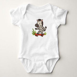 Skater Zebra Baby Tee Jungle Cool on Wheels!