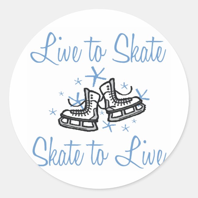 SkaterChick Live to Skate Classic Round Sticker (Front)