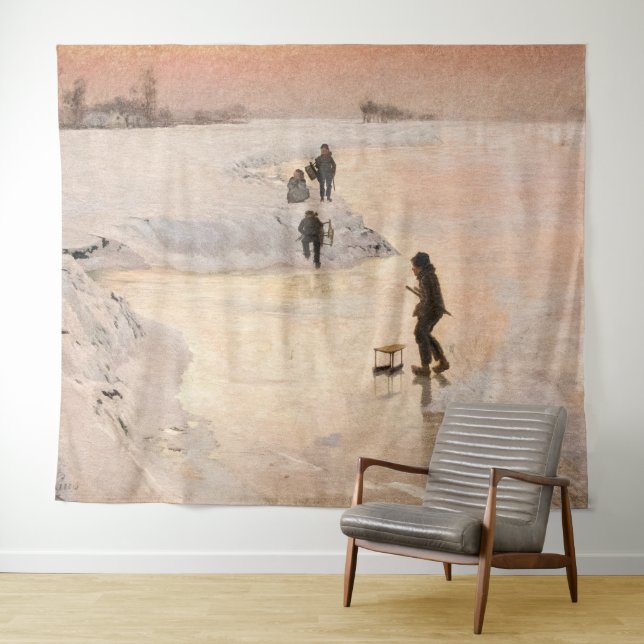 Skaters | Emile Claus 1891 Tapestry (In Situ (Horizontal))