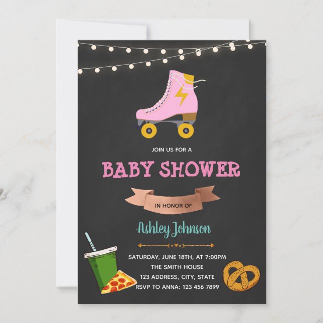 Skates And Snacks shower invitation (Front)