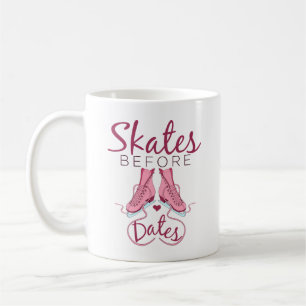 Skates Before Dates Cute Figure Skating Ice Skater Coffee Mug