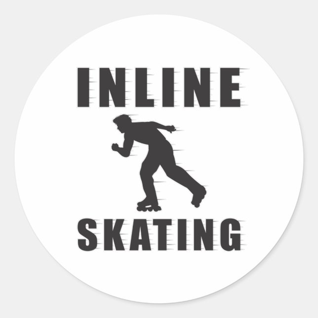 Skates Skater Inline Skating Inliner Funny Gift Classic Round Sticker (Front)