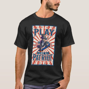 Skating Abraham Lincoln 4th Of July Boys Kids Amer T-Shirt