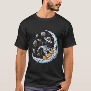 Skating Astronaut Moon Skater Skateboard T-Shirt