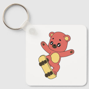 Skating Bear Keychain