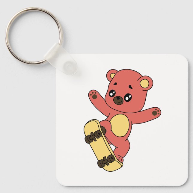 Skating Bear Keychain (Front)